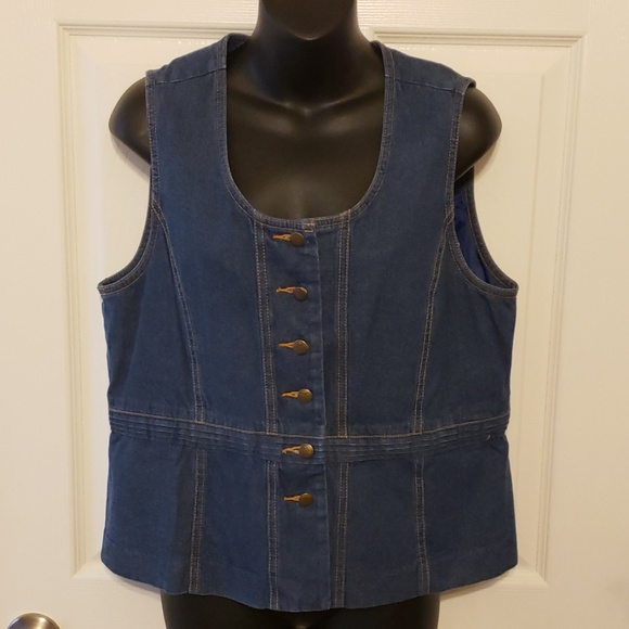 Orvis Tops - Orvis Women's Lined Denim Vest Size 12